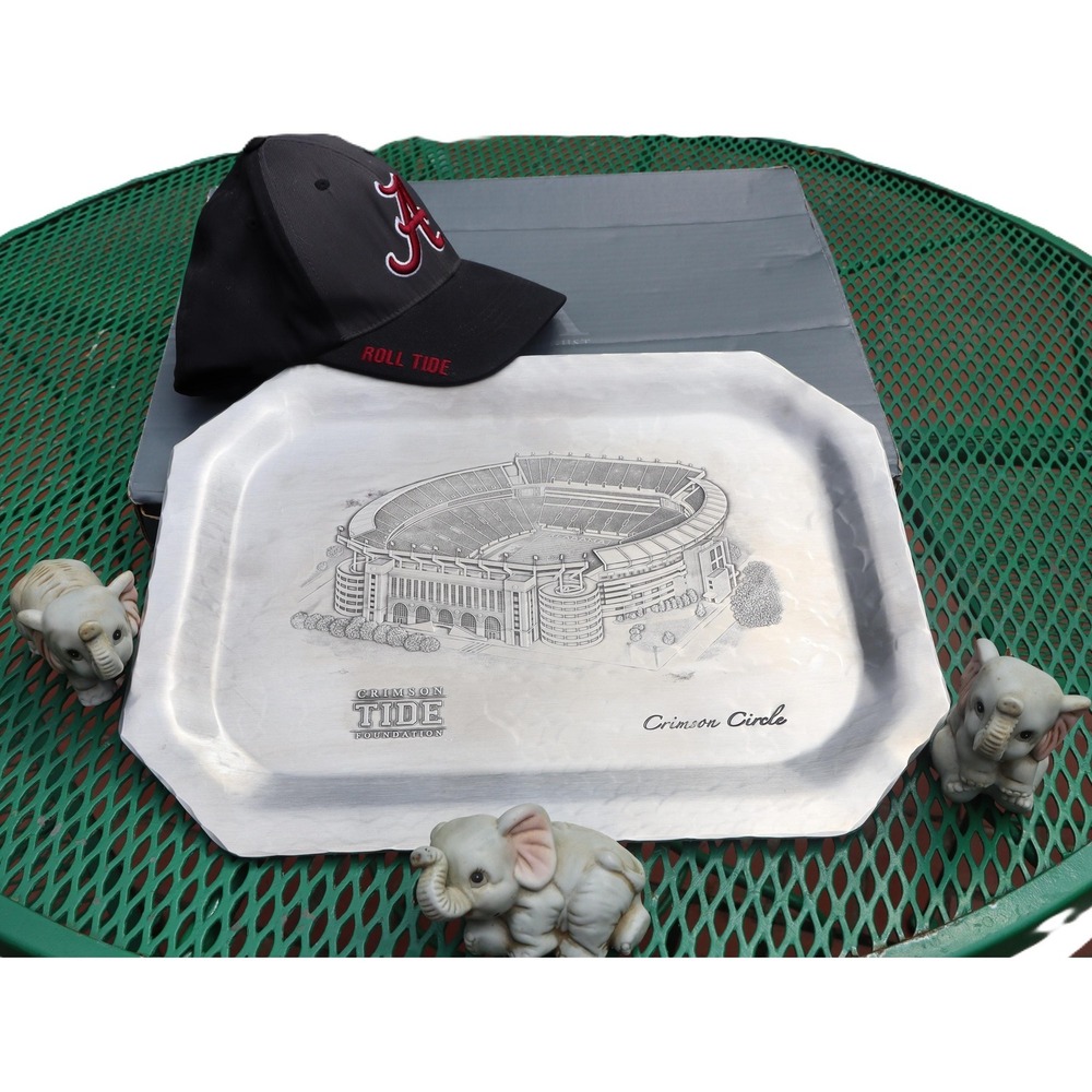Vintage Wendell August Hammered Aluminum Tray Bryant Denney Stadium